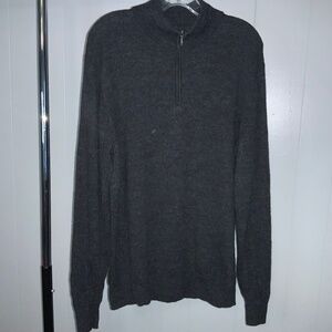 Goodthreads gray Merino wool 1/4 zip sweater Sz XL long sleeve mock neck